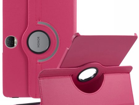 Honor Pad 9 Case Scratch-resistant Vegan Leather Tablet Cover with Rotating Stand - Rose Sale