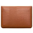 15.4  Laptop Sleeve Crocodile Texture Vegan Leather Notebook Computer Storage Bag - Brown Fashion