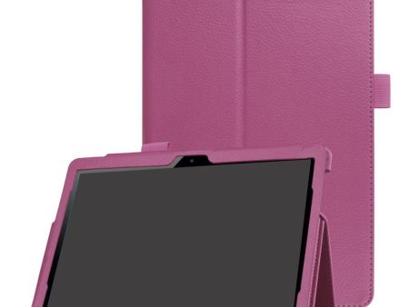 Huawei MediaPad T3 10 litchi skin PU leather flip case - Purple on Sale