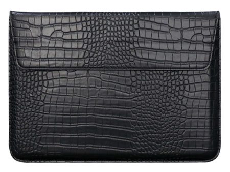 11-12   Laptop Sleeve Vegan Leather Crocodile Texture Stand Laptop Case Bag - Black Cheap