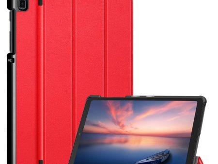 Samsung Galaxy Tab A7 Lite tri-fold leather flip case - Red Online Sale