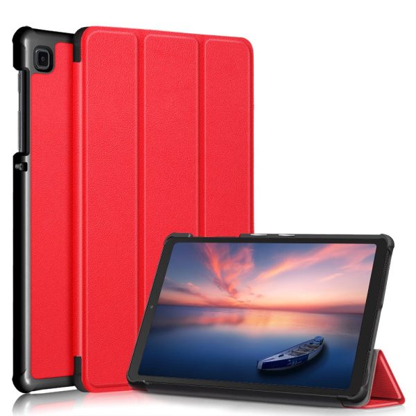 Samsung Galaxy Tab A7 Lite tri-fold leather flip case - Red Online Sale