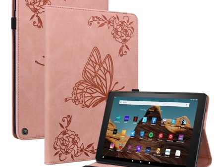 Amazon Fire HD 10 (2023) Leather Case Card Holder Stand Tablet Cover - Pink Hot on Sale