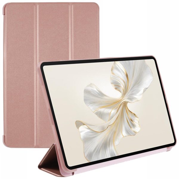 Honor Pad 9 Case Scratch Resistant Vegan Leather and Silicone Tri-fold Stand Tablet Cover - Rose Gold Cheap