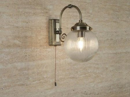 Etta Indoor Wall Light in Antique Brass or Chrome Discount