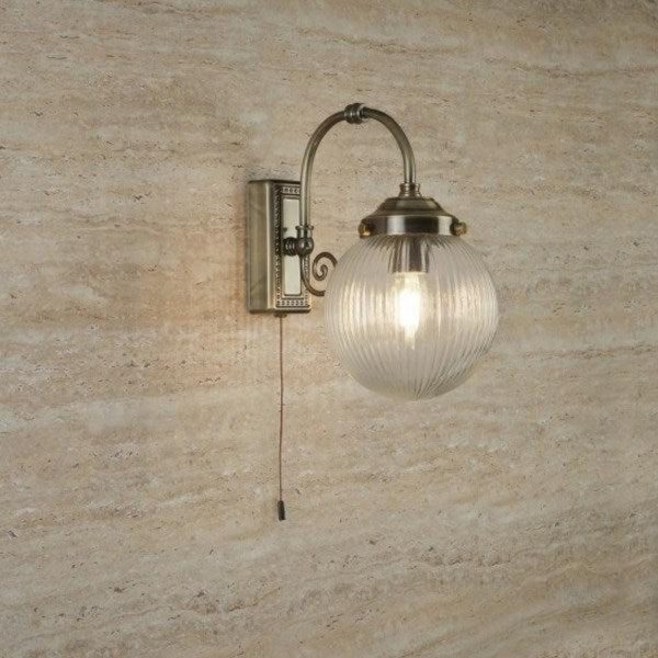 Etta Indoor Wall Light in Antique Brass or Chrome Discount