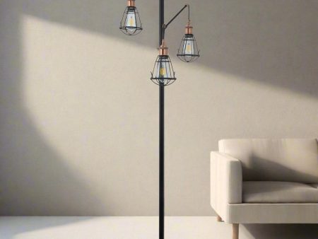 Brooklyn Contemporary Metal Floor Lamp - Black, 1510mm High, PL0135 Cheap