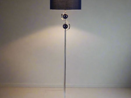 Lucy Chic Metal Floor Lamp - Navy Blue or White Linen Shade, 1600mm High, PL0159 Online Hot Sale