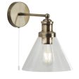 Clifford Indoor Wall Light in Antique Brass, Satin Chrome, Black For Cheap