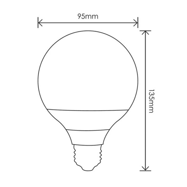 15w LED E27 G95 Globe Warm White 2700k, Daylight 6000k 5520086W, 5520086D For Sale