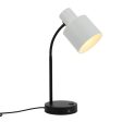 Mackenzie Contemporary, Metal Table Lamp - Black Base, White Shade Lamp, 450mm High, PL0131 Supply