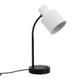 Mackenzie Contemporary, Metal Table Lamp - Black Base, White Shade Lamp, 450mm High, PL0131 Supply