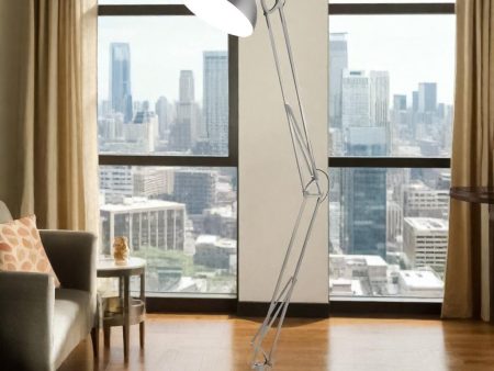 Adjustable Floor Lamp in Grey or Satin Chrome Fashion