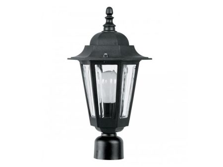 Croydon Hexagon Post Top Lantern E27 in Black Superlux Lighting - DUP7030-BL Discount